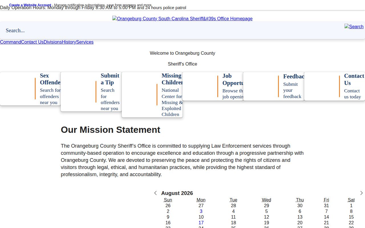 Orangeburg County 24-hour release records Sheriff fallback